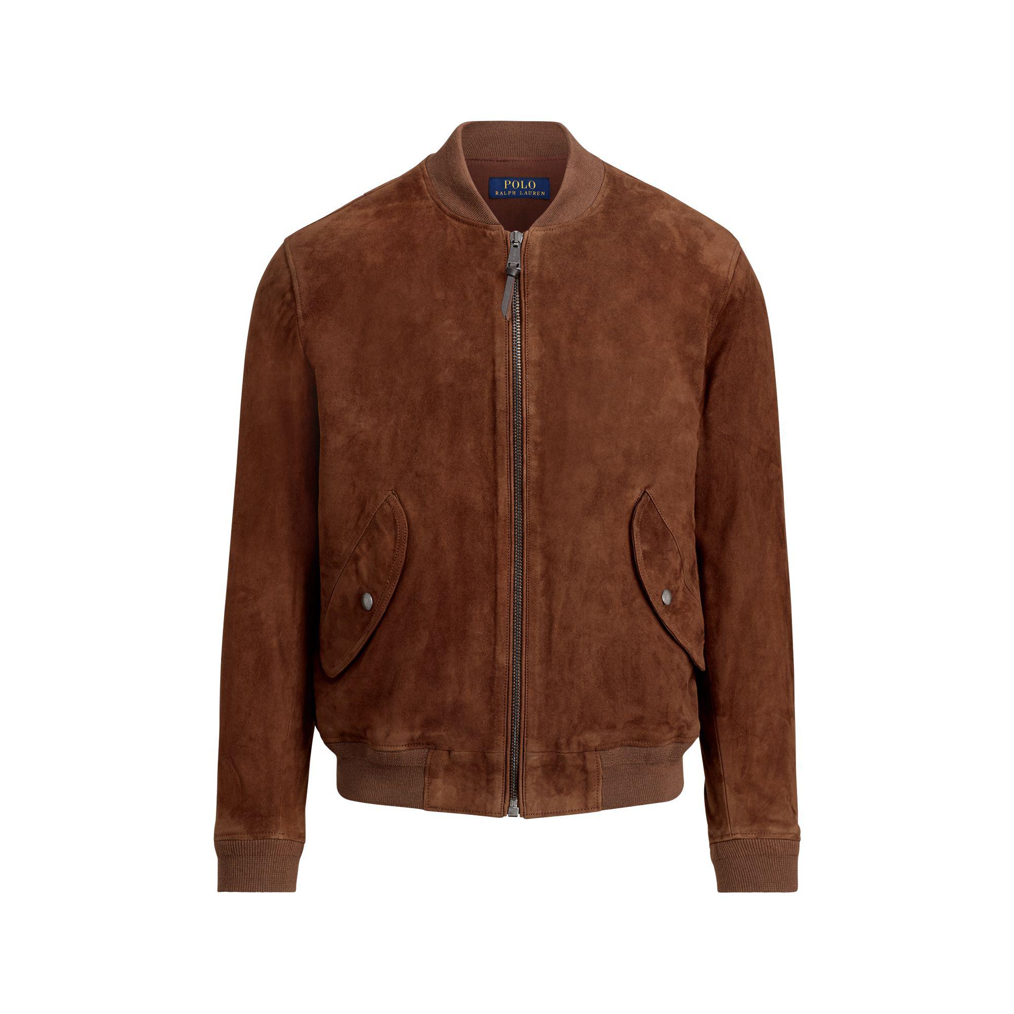 Chocolate suede bomber