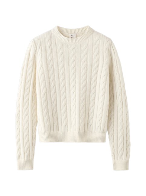 Cream cable-knit sweater